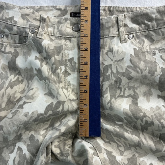 J. McLaughlin Lexi Beige Camo Floral Print Straight Mid Jeans Pants Sz 4 Stretch - Picture 12 of 15